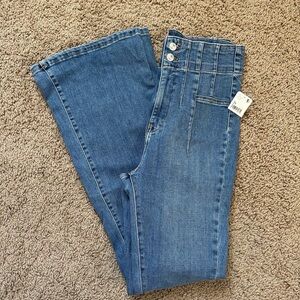 Free People Jayde Flare Jeans Sunburst Blue We the Free